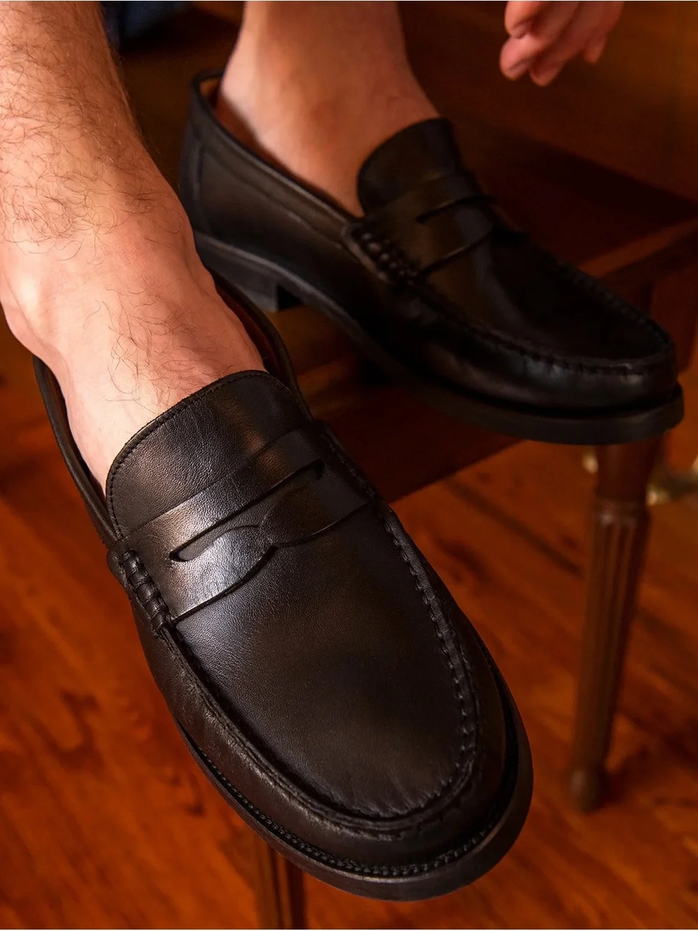 GREATS - Black Leather Penny Loafers in Men’s Size 12
